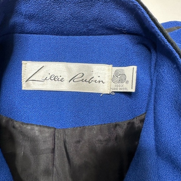 Vintage Lillie Rubin Pure Wool Gold Button Lined Blazer Jacket Union Made USA - Picture 4 of 8